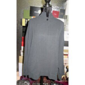 Finity Naturals Black 100% SILK Long Sleeve Blouse Oversized Medium